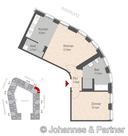 Details zu Objekt ID: 4491 - 01067 Dresden - Seevorstadt , Postplatz 2