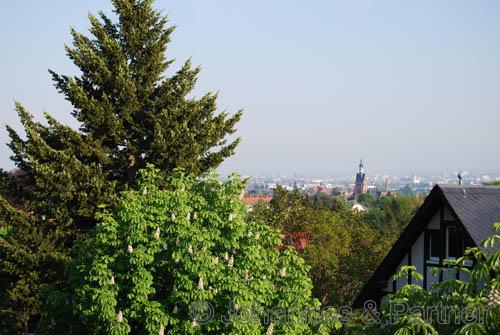 Blick aus der Wohnung in die Innenstadt von Dresden