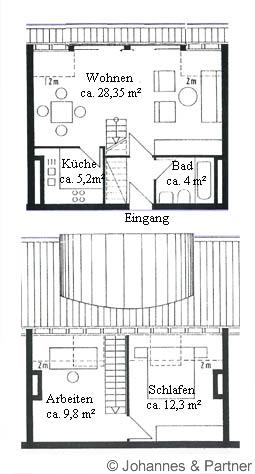 Grundriss obere und untere Ebene