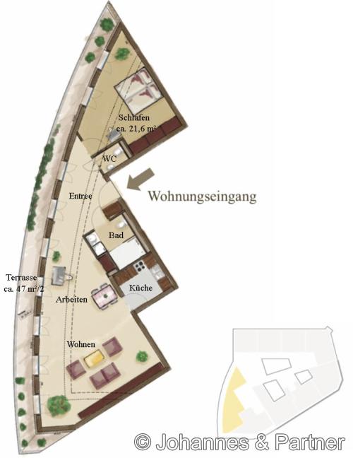 Grundriss Beispiel Möblierung