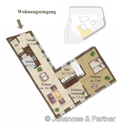 01067 Dresden - Altstadt , Neumarkt Typ M WE 44 möbliert - Photo 1