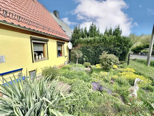 schön angelegter Garten vor dem Haus