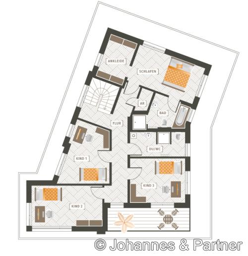 Grundriss obere Ebene