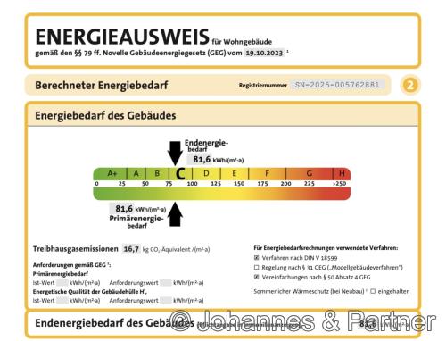 Auszug aus dem Energieausweis