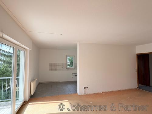 Wohnzimmer mit angrenzender Küche