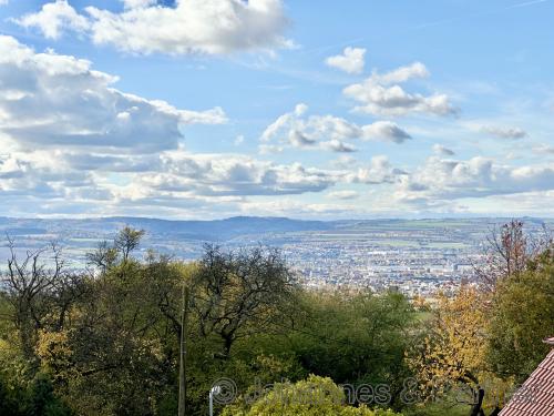 Blick aus dem Obergeschoss Richtung Westen