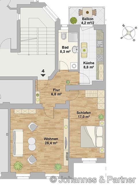 Grundriss (aber Bad mit Wanne)