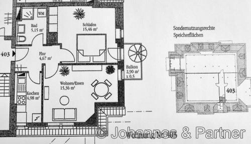 Grundriss der WE 403