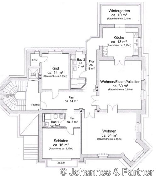 Grundriss WE 1 und WE 4