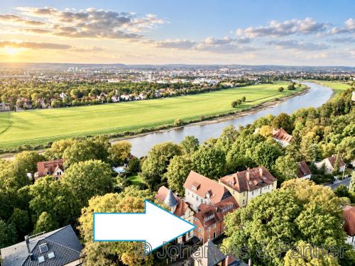 Lage des Hauses am Elbhang in Loschwitz